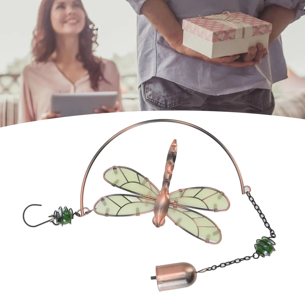 Wind Chimes Dragonfly Wind Chimes Dragonfly Wind Chimes Waterproof Beautiful Melody Iron Hanging Ornaments for Home Decoration HIP