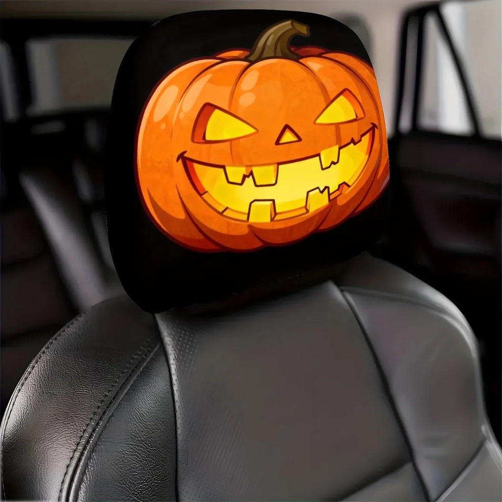 2-Pack Pumpkin Lantern Car Headrest Covers – Easy Install Car Headrest Covers HIP