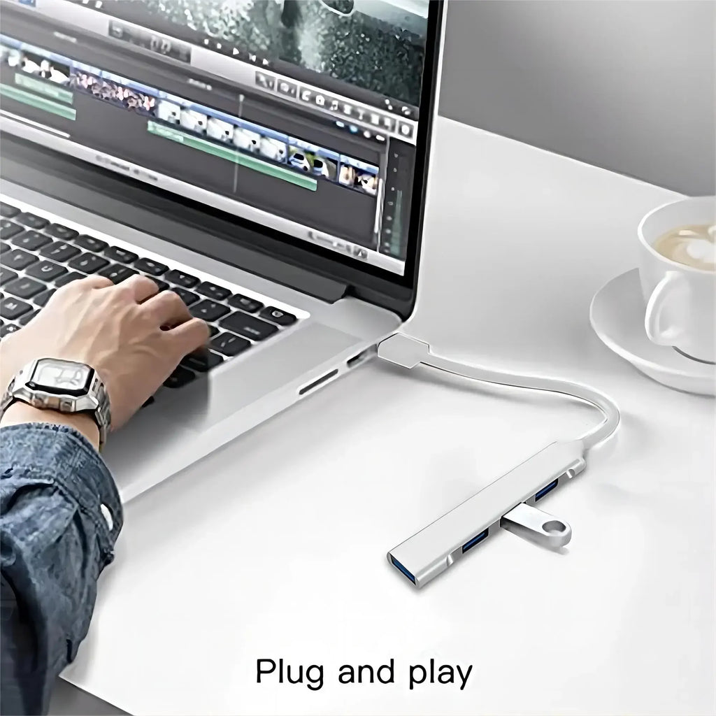 KEBIDUMEI 4-Port USB 3.0 Hub 5Gbps OTG Splitter Adapter USB Hub Splitter HIP