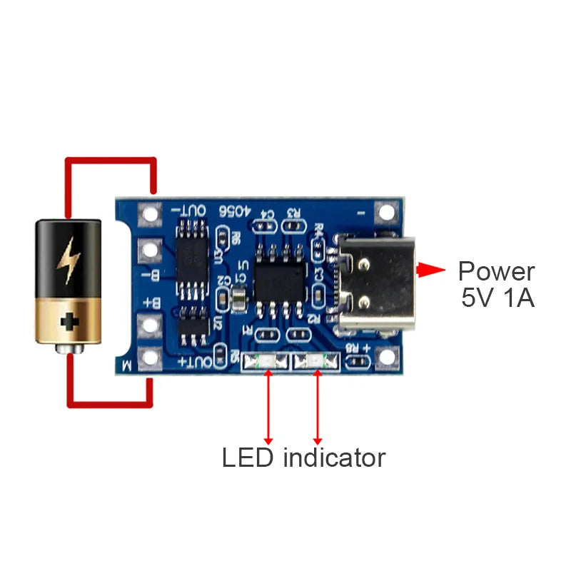 TP4056 18650 Lithium Battery Charger Module – USB Type-C Battery Charger Module HIP