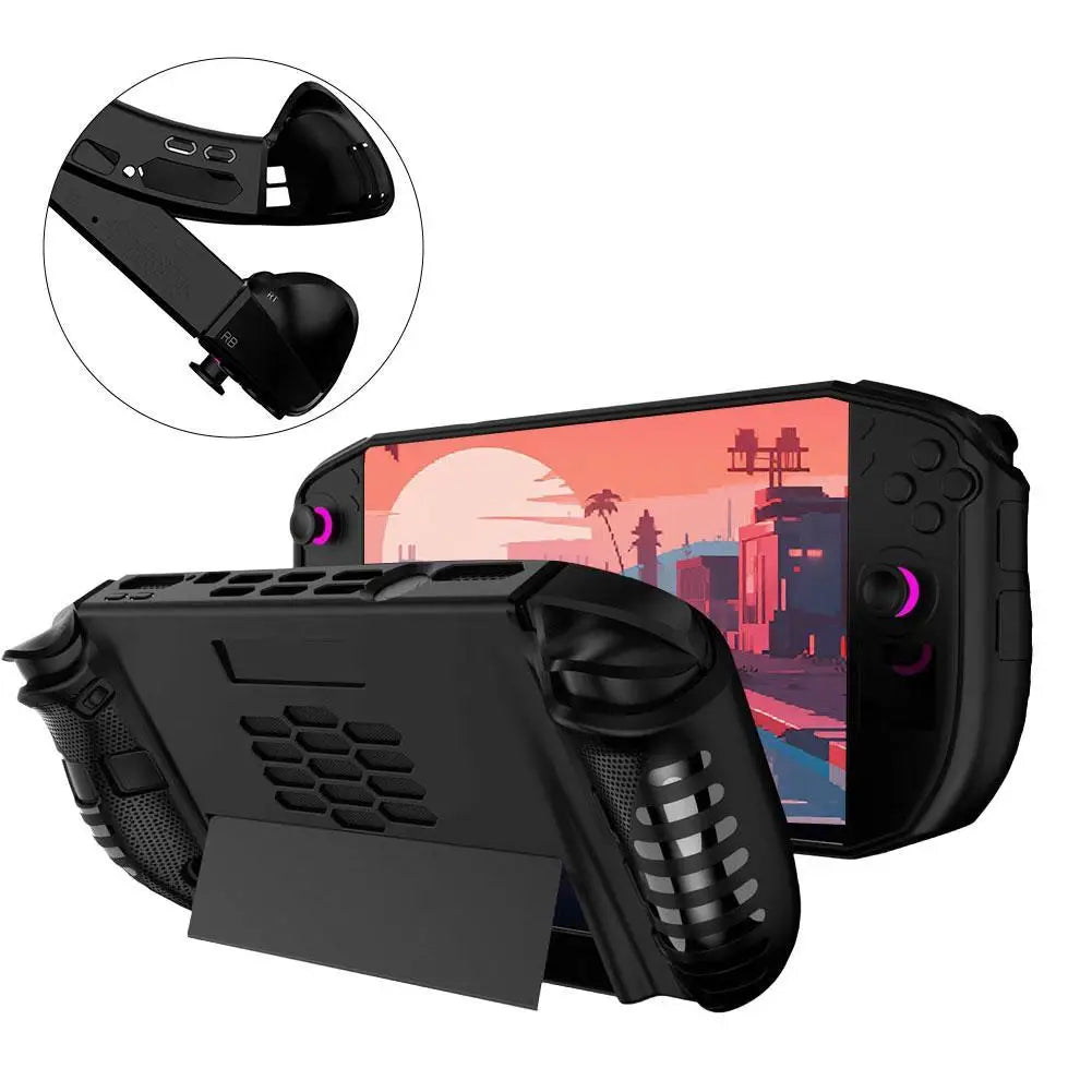 For Legion Go 2 TPU Soft Protective Case Anti-Scratch Handle Game Console Protective Cover With Kickstand Ergonomic Grip HIP