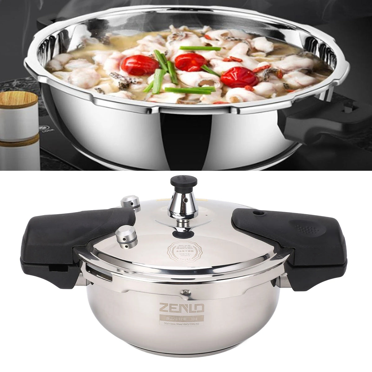 Mini Pressure Cooker Healthy Acid Alkali Resistance 1.8L Pressure Cooker Scratch Resistance for Gas Stove for Pressed Oysters HIP