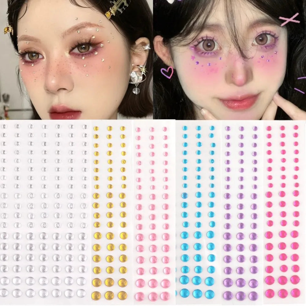 1/3Pc 3D Eyes Face Makeup Temporary Tattoo Self Adhesive Clear Water Drop Stickers Festival Body Art Decorations Nail Accessory HIP