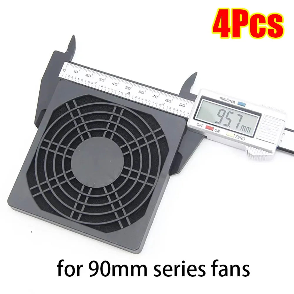 4-Pack PC Fan Dust Filter Guard Grill – 40mm to 120mm PC Fan Dust Filter HIP 4Pcs 90mm