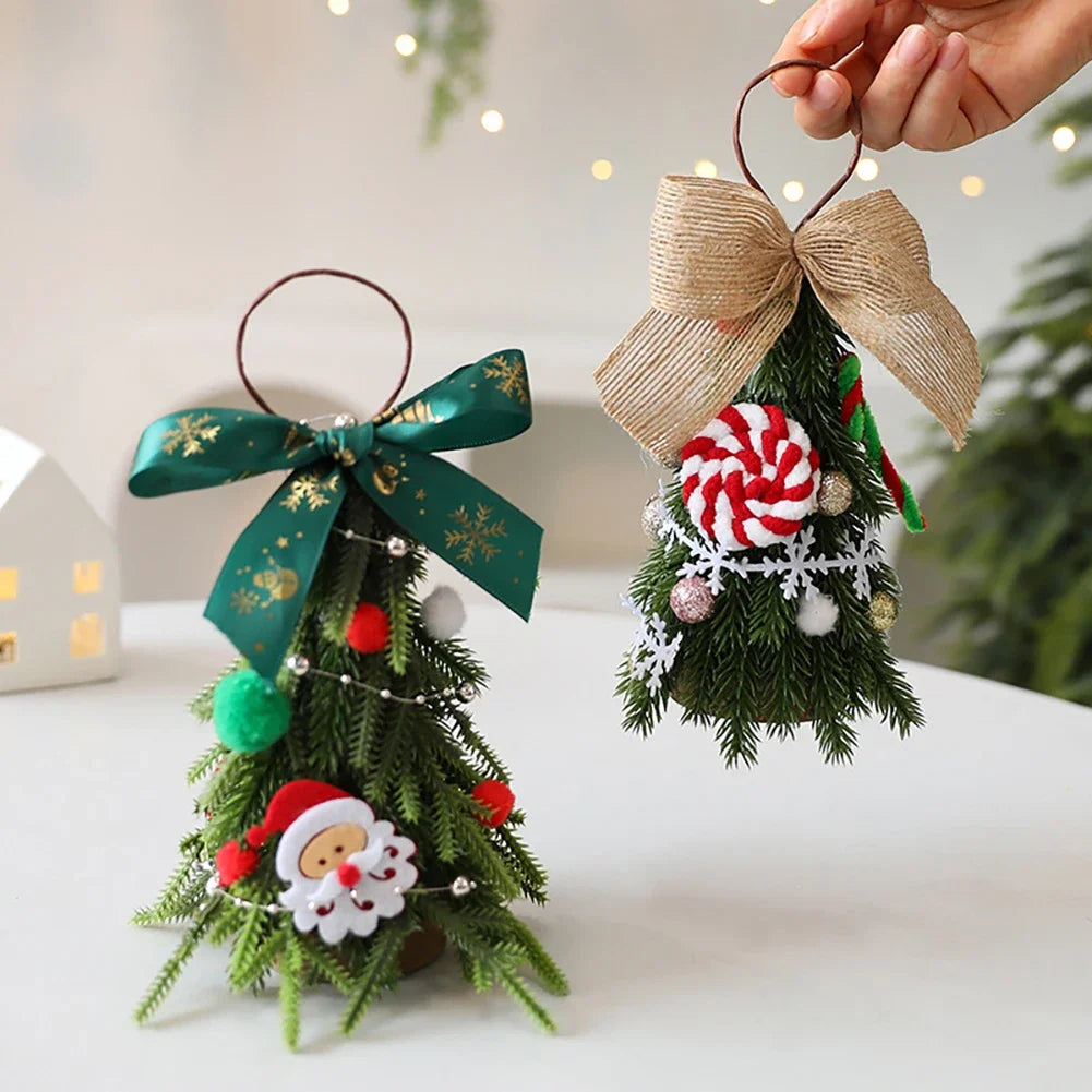 PE Christmas Tree Pendant Decorations Ornaments Mini Desktop Christmas Tree Ornament Christmas Scene Decoration HIP