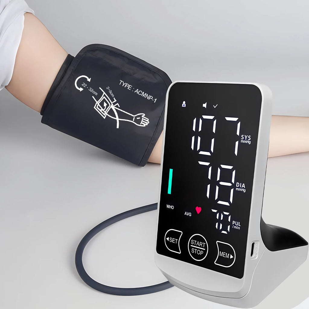 LED Digital Upper Arm Blood Pressure Monitor | Voice & USB-C Blood Pressure Monitor HIP