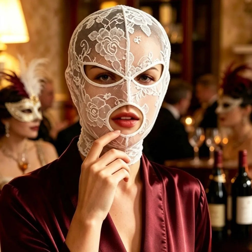 Full Face Lace Mask – Halloween Cosplay & Masquerade Party Costume Lace Mask HIP
