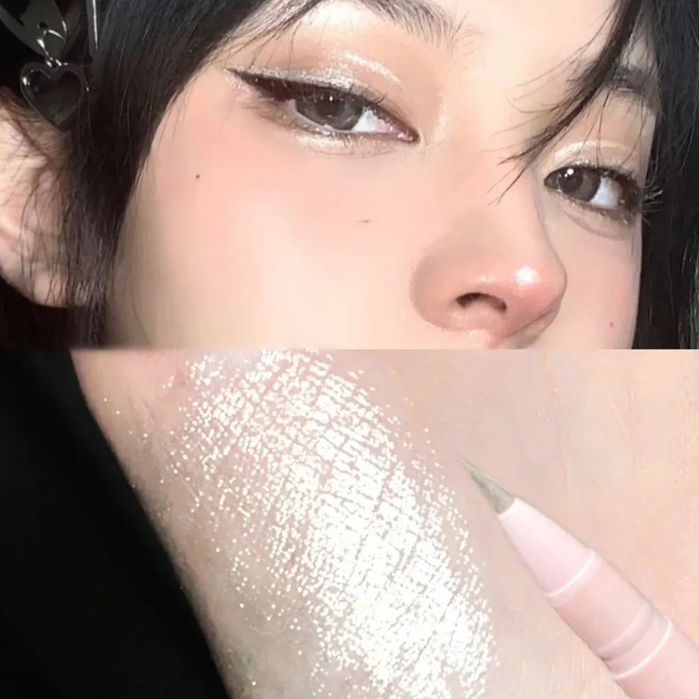 Shimmer Sleeping Silkworm Makeup Pen Fine Sparkle Liquid Pearl Highlighter Brighten Lower Shadow Line Anti Smudge Eyeliner Pen HIP