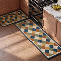 Waterproof PVC Kitchen Floor Mat – Retro Geometric Rug Kitchen Floor Mat HIP GU5732-P 1pc 40x120cm