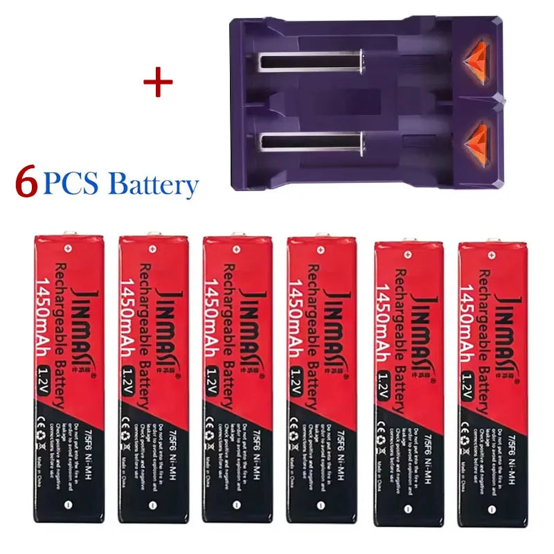 NiMH Gum Battery 1.2V 1450mAh – Sony Panasonic Walkman MD CD Rechargeable Gum Battery HIP 6PCS and charger 1.2V