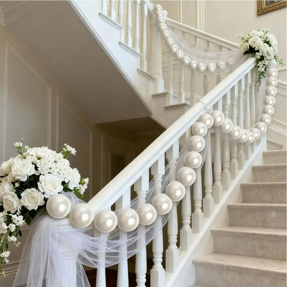 Big Pearl Beads String Hanging Pendant With Needle And Fishing Line DIY Wedding Arch Decoration Artificial Pearl Garland Set HIP