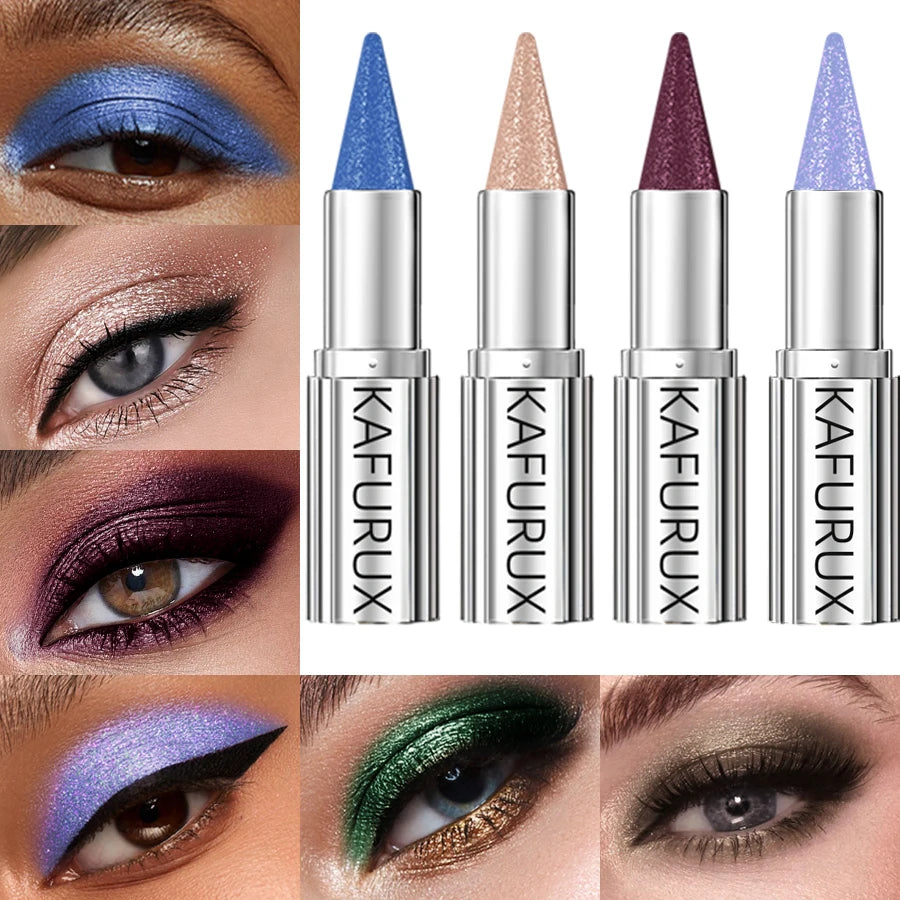 12 Colors Metallic White Black Purple Eyeshadow Pencil Glitter 1pc Liner Pen Highligter Long Lasting Blue Cream Eye Shadow HIP
