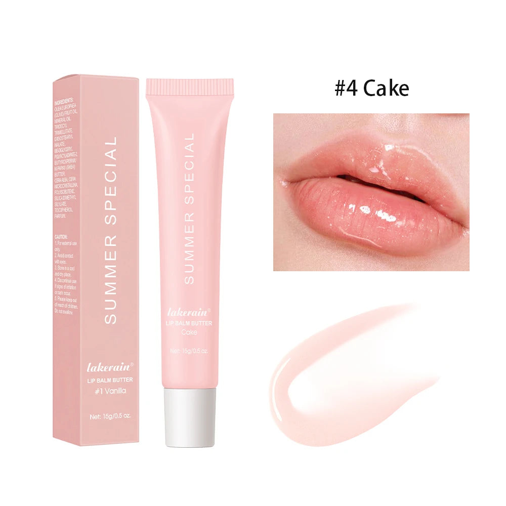 Moisturizing Lip Butter Balm 4 Counts/set Hydrating Lip Balm Plumping Lip Oil Lip Stick Glossy Lip Glaze Stick Plumping Lip Cosm HIP 4 Cake (glitter)