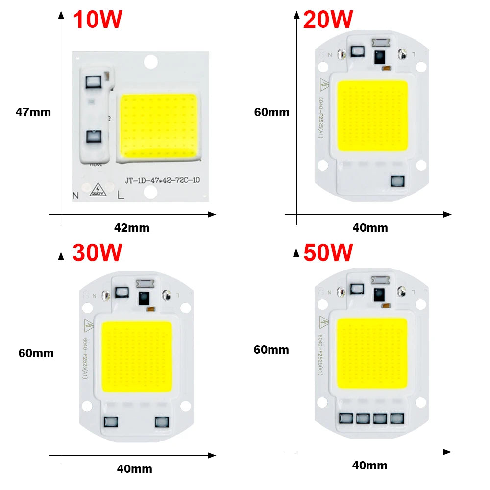 YNL LED COB Chip 10W–50W Smart IC No Driver 110V/220V LED COB Chip HIP