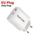 65W USB-C Wall Charger Dual Port PD3.0 & QC3.0 Fast Charging USB-C Wall Charger HIP 65W-EU Plug