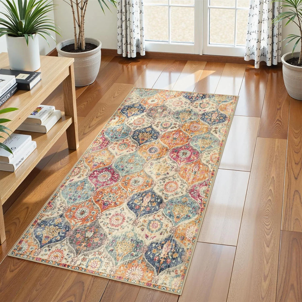 Boho Moroccan Runner Rug – Non-Slip Washable Floor Mat Area Runner Rug HIP 2 50X150cm-Felt