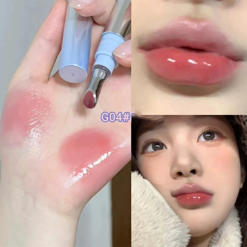 Metal Head Ice Diamond Essence Lip Tint Mirror Water Light Glass Lip Gloss Reduce Lip Wrinkles Moisturizer Lips Pluming Care HIP
