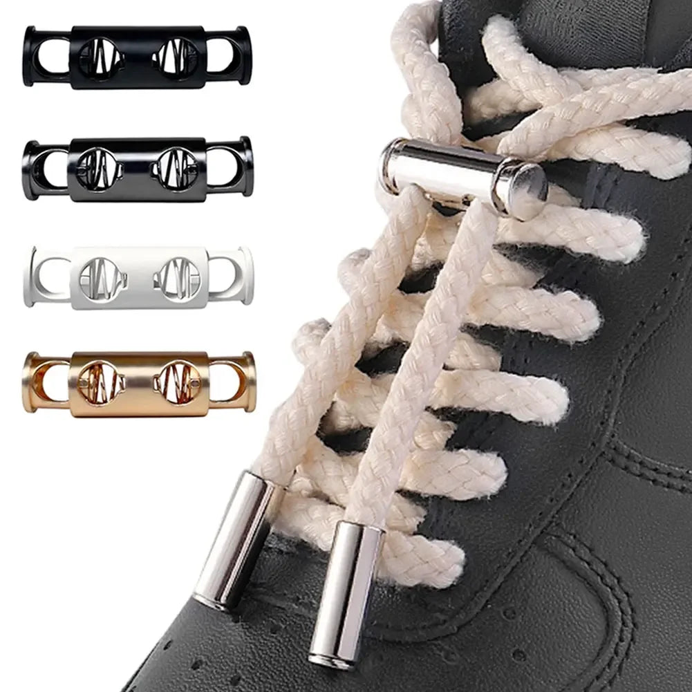 Lazy Quick Tie Shoelace Accessories Sturdy Metal Capsule Buckle Connector 1 Pair For Shoes Sneakers HIP