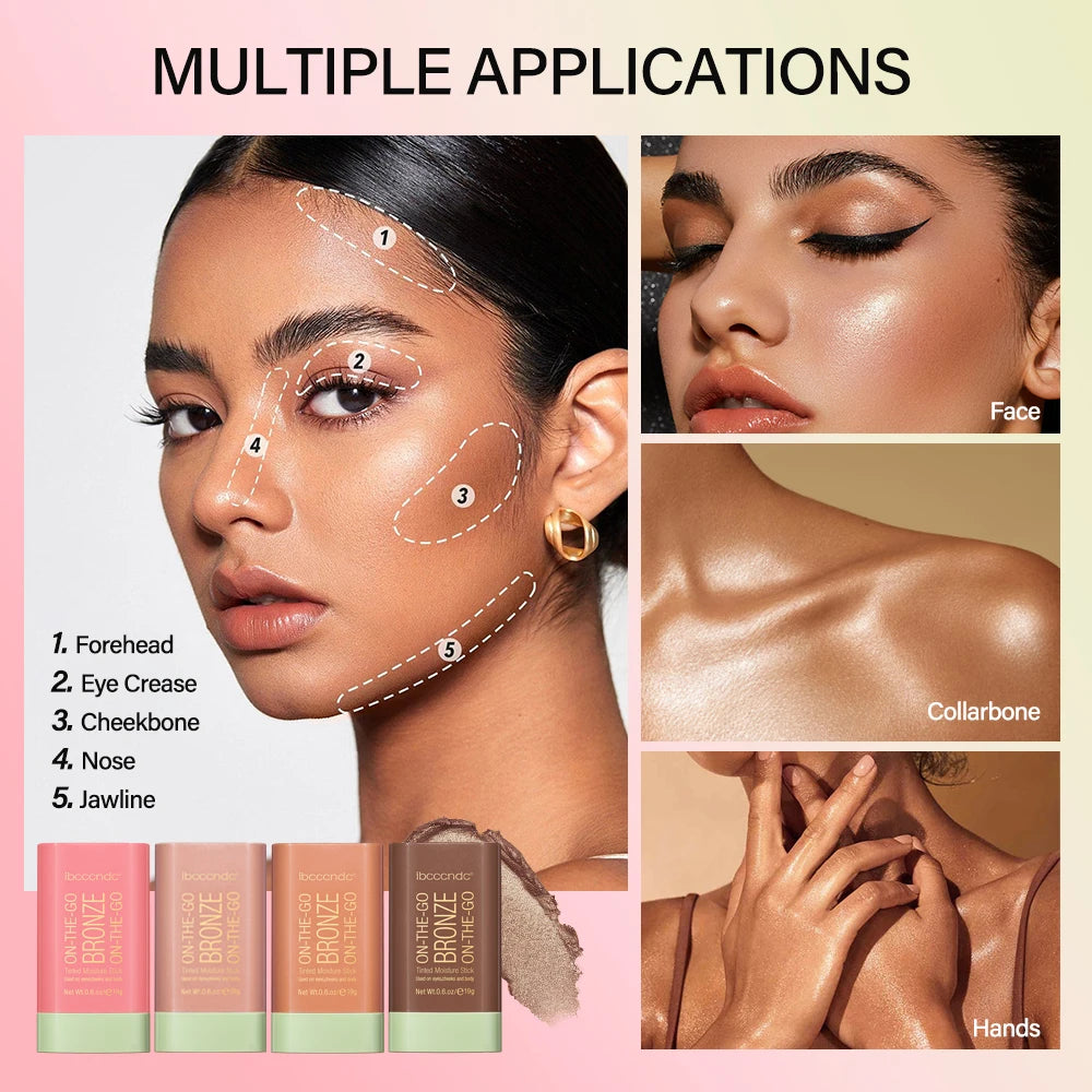 Multi-function Blush Stick Face Makeup Waterproof Easy Color Rouge Blusher Cream Contour Rendering Brightening Contour Makeup HIP