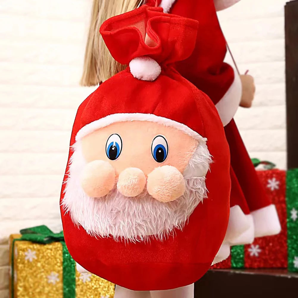 1PCS Velvet Santa Sack Velvet Reusable Christmas Bags Drawstring for Gifts Wrapping Large Xmas Bags for Presents HIP