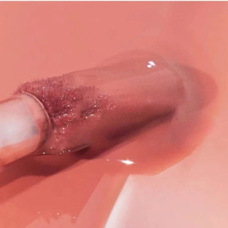 New Jelly Mirror Lip Glaze Transparent Water Glossy Lipgloss Mocha Brown Liquid Lipstick Moisturizing Lasting Red Lip Tint Stain HIP