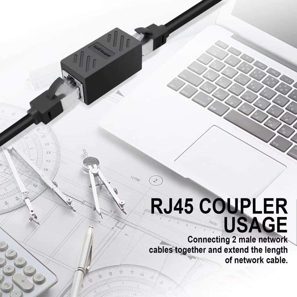 RJ45 Ethernet Coupler – Cat5 Cat6 Cat6a Female to Female Ethernet Cable Coupler HIP
