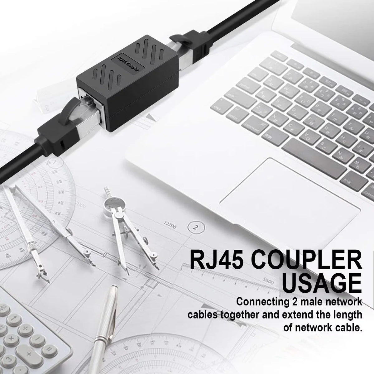RJ45 Ethernet Coupler – Cat5 Cat6 Cat6a Female to Female Ethernet Cable Coupler HIP