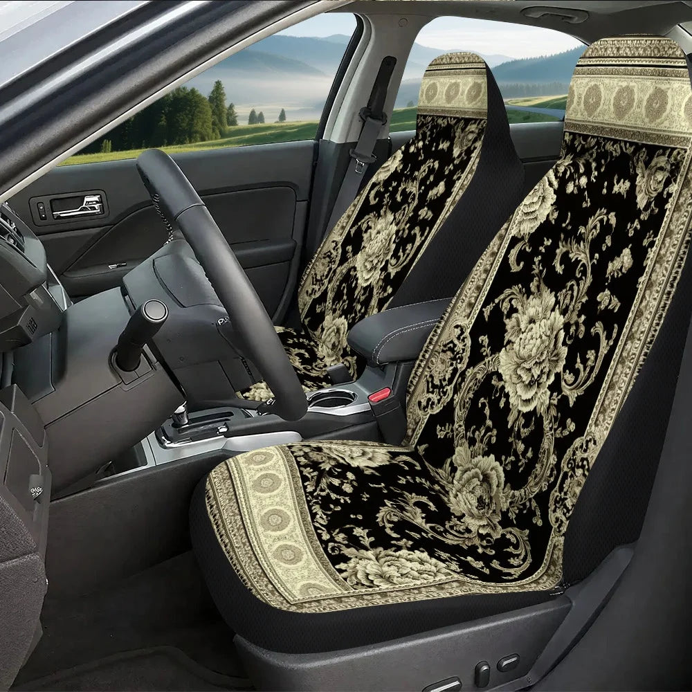 2-Pack Baroque Golden Floral Car Seat Covers – All Season Car Seat Covers HIP