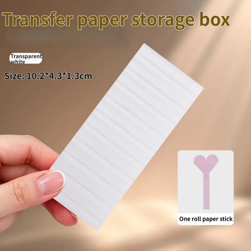 Nail Transfer Foil Storage Box With a Foil Roll Stick 10 Compartments Nail Art Organizer Case Sticker Paper Decoration Manicure HIP Transparent White