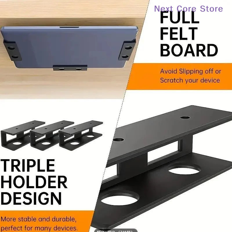 Metal Under-Desk Laptop Mount & Keyboard Storage Shelf Under-Desk Laptop Mount HIP