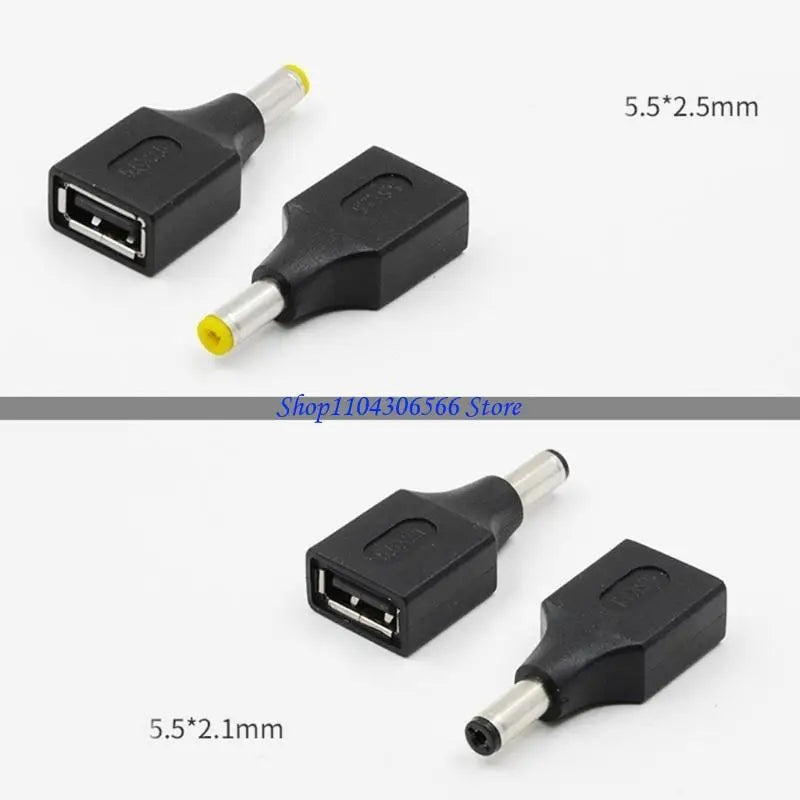 USB-A Female to DC Barrel Adapter – 8 Connector Sizes DC Barrel Adapter HIP