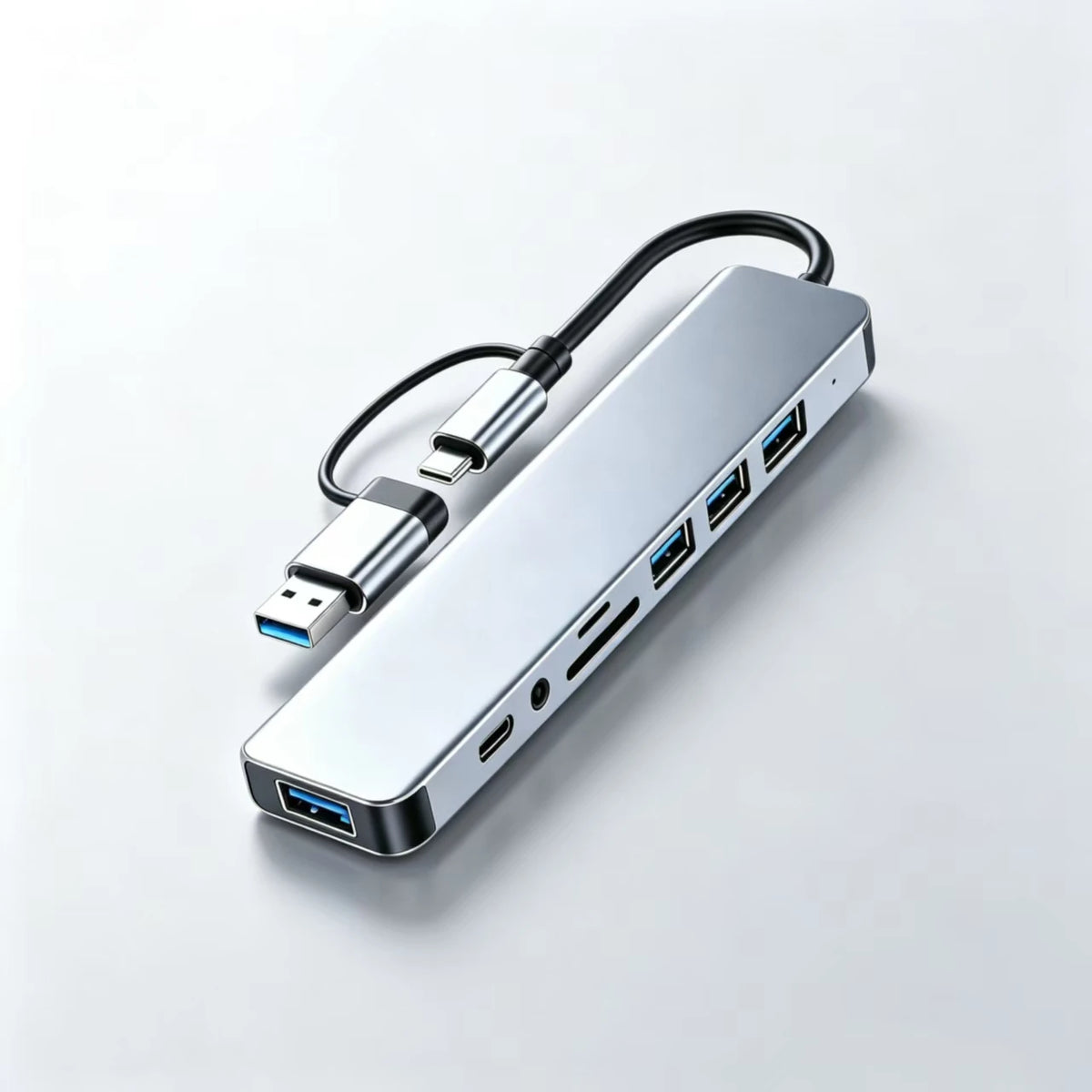 8-in-2 USB-C Hub Adapter – 8-Port Docking Station for Laptop USB-C Hub Adapter HIP