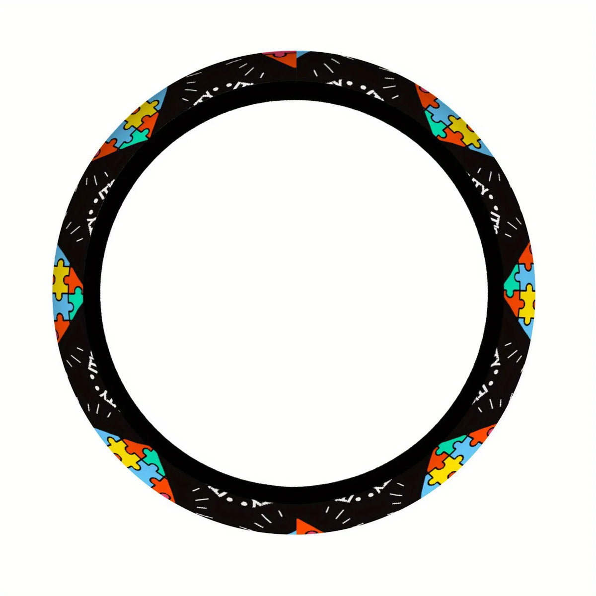 Colorful Puzzle Piece Steering Wheel Cover – Non-Slip Grip Steering Wheel Cover HIP