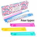 Crystal Clear Non-Slip Mahjong Tile Rack with Pusher Ruler Mahjong Tile Rack HIP 4pcs-Four Colors