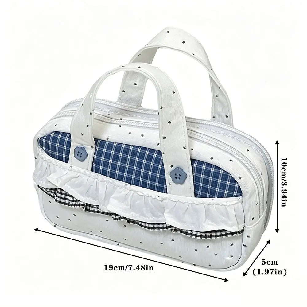 Korean Plaid Star Pencil Case – Large Capacity Itabag Pouch Pencil Case Pouch HIP