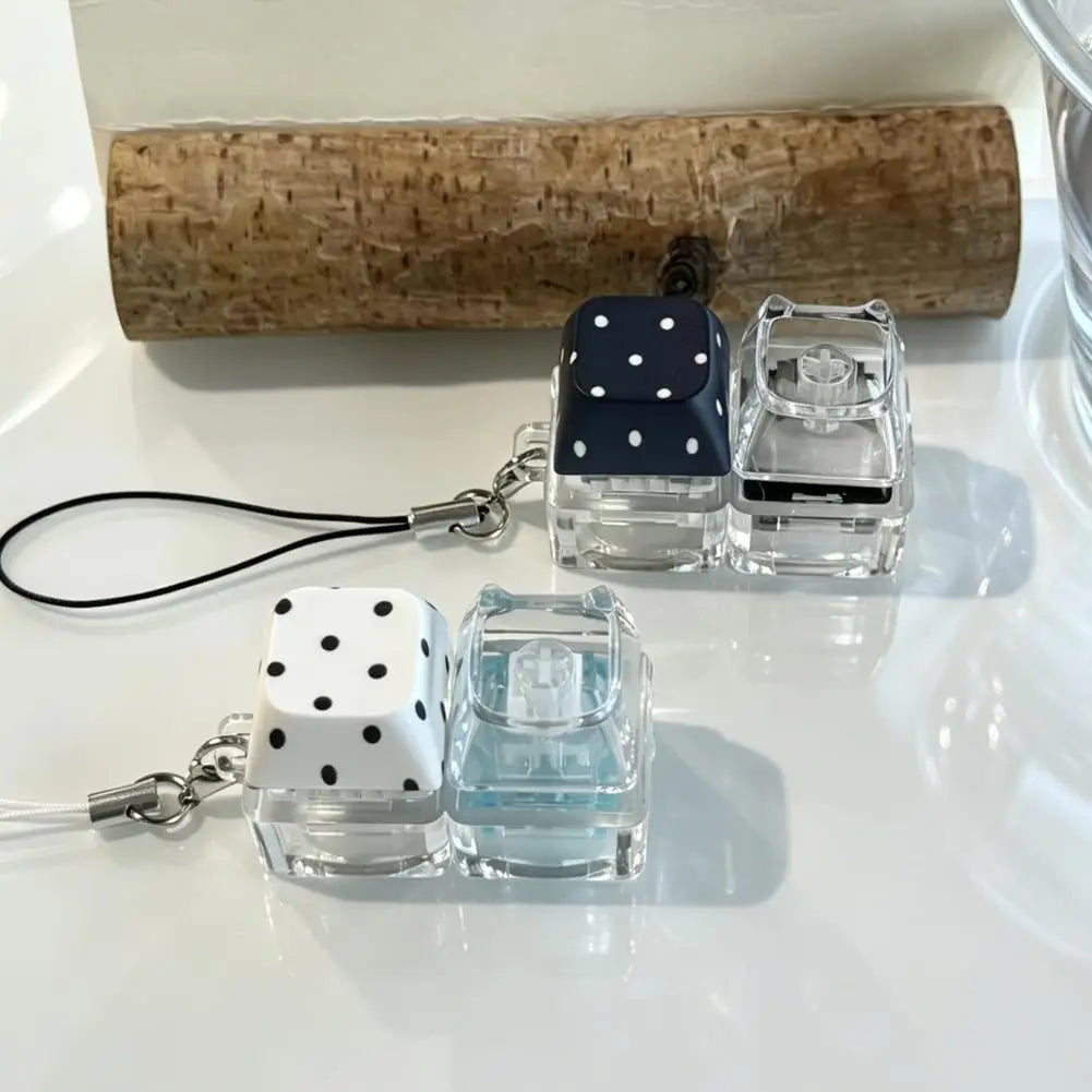2 Keys Keyboard Toys Crystal Keycap Keychain Stress Relief Fingertip Gadget Decompression Toys Clicker Toy HIP