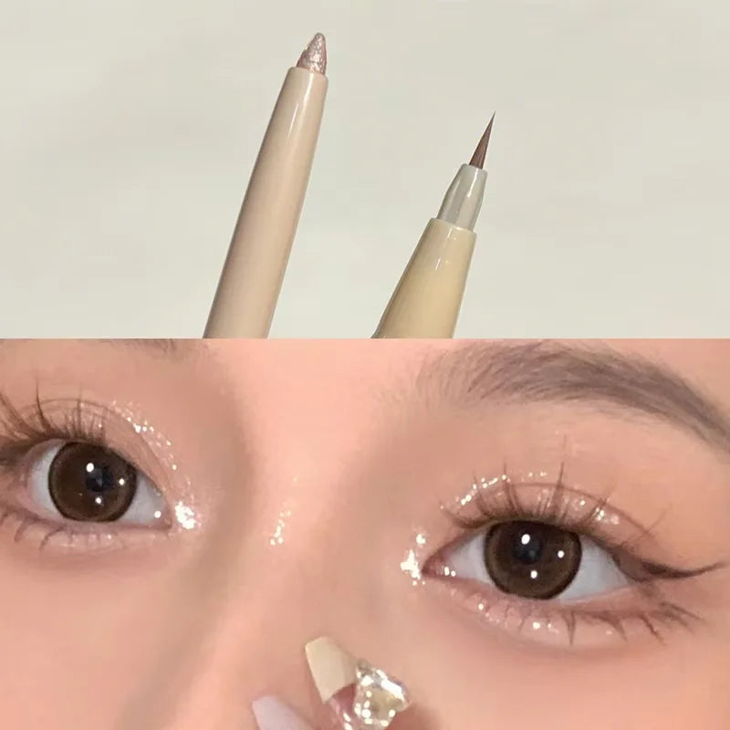 Double-Ended Silkworm Eye Pen – Matte & Glitter Highlight Eye Highlighter Pen HIP
