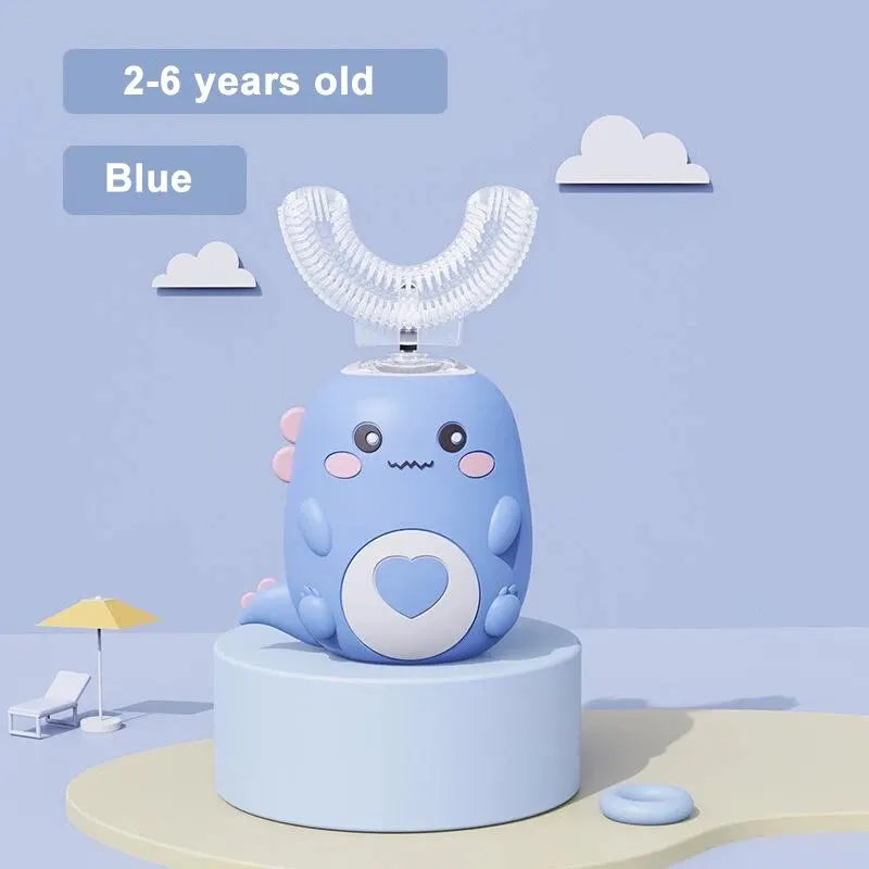 Kids U-Shaped Electric Toothbrush | 360° Silicone, USB Charge Kids Electric Toothbrush HIP 2-6 years old blue