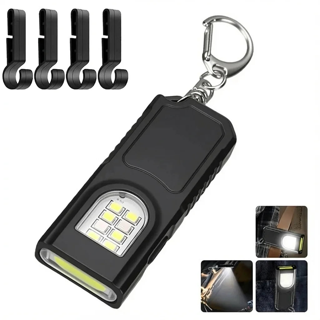 Mini COB LED Keychain Flashlight – USB-C Rechargeable Work Light Keychain Flashlight HIP