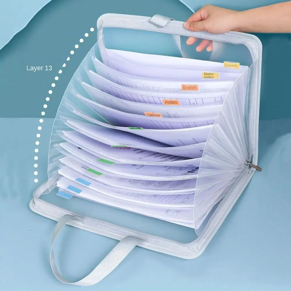 13-Layer Expandable Document Storage Pouch | PET File Bag Document File Organizer HIP
