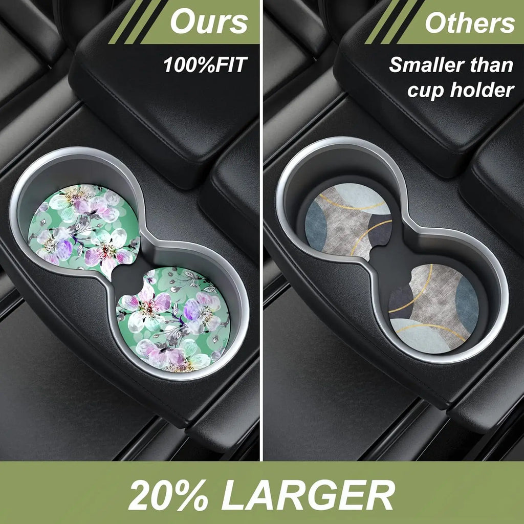 Car Cup Holder Coasters 2-Pack – Anti-Slip Rubber Insert Mat Car Cup Holder Coaster HIP