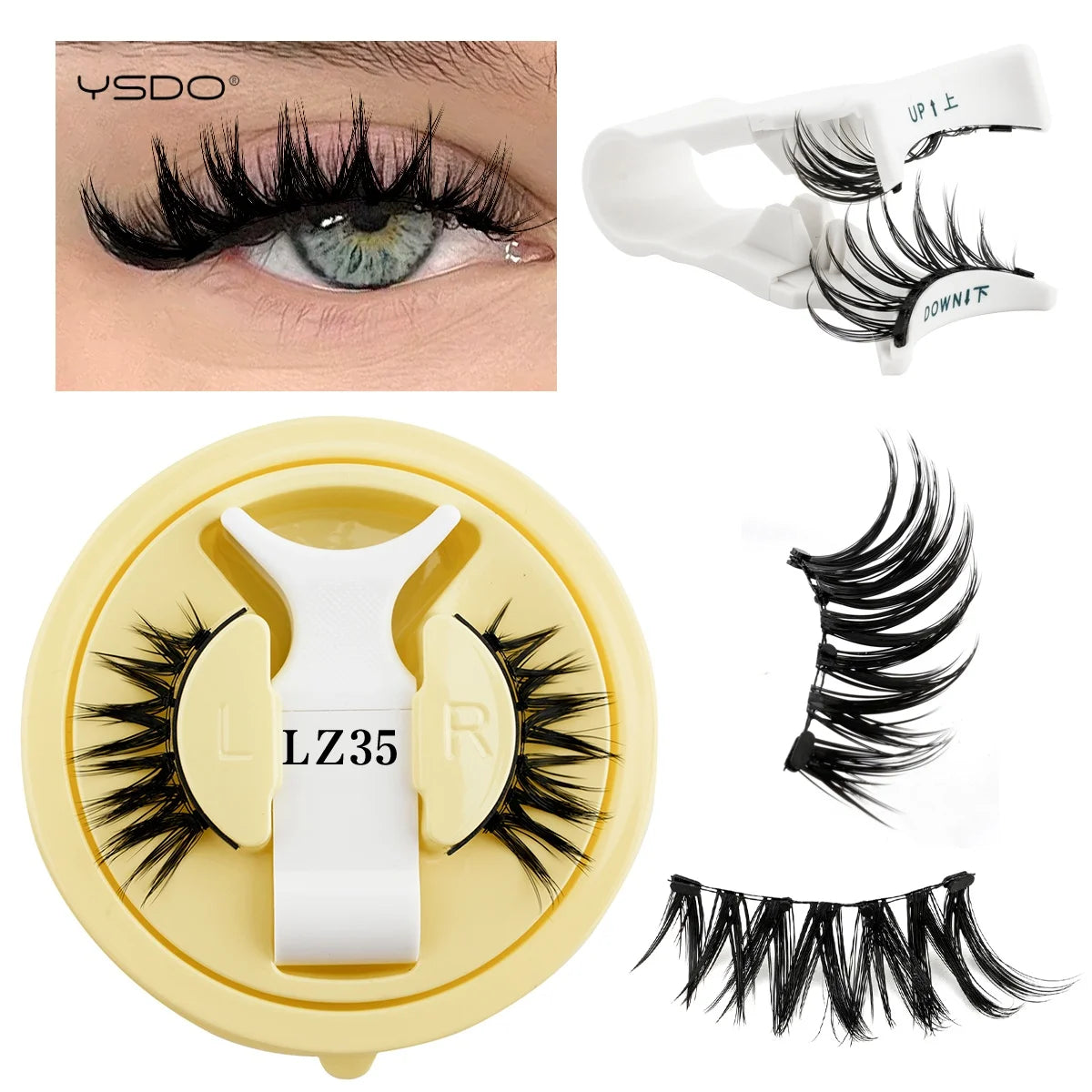 1 Pair 3D Magnetic Eyelashes Set with Reusable Lshes Tweezers Natural Soft False Lashes Eyelash Extension Tools Kit HIP LZ35