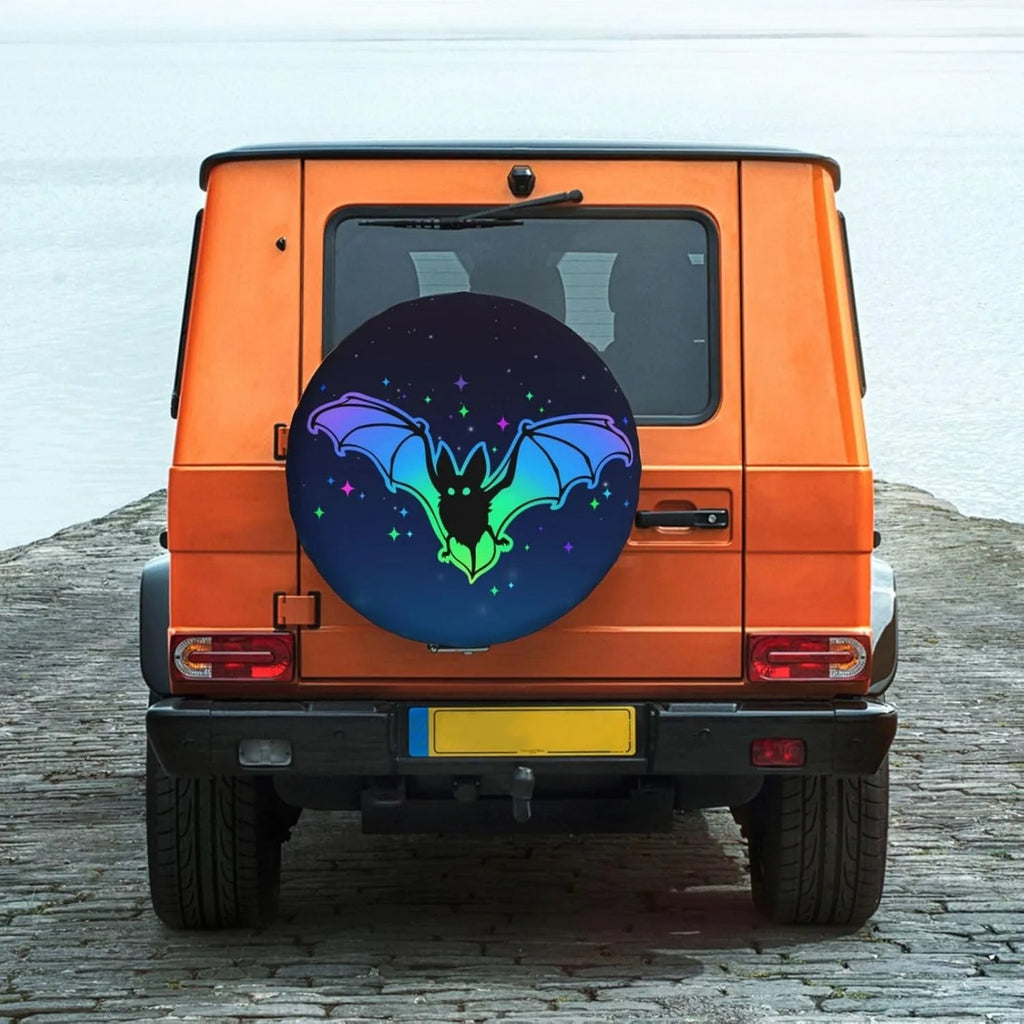 Neon Glow Bat Night Sky Spare Tire Cover – SUV RV Truck Spare Tire Cover HIP