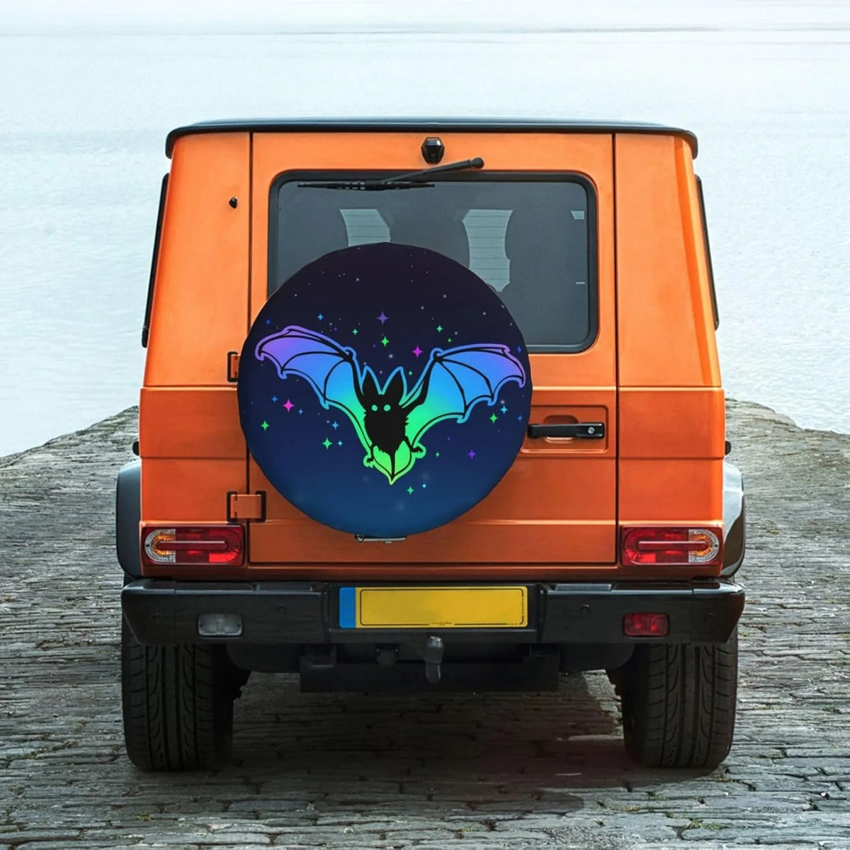 Neon Glow Bat Night Sky Spare Tire Cover – SUV RV Truck Spare Tire Cover HIP
