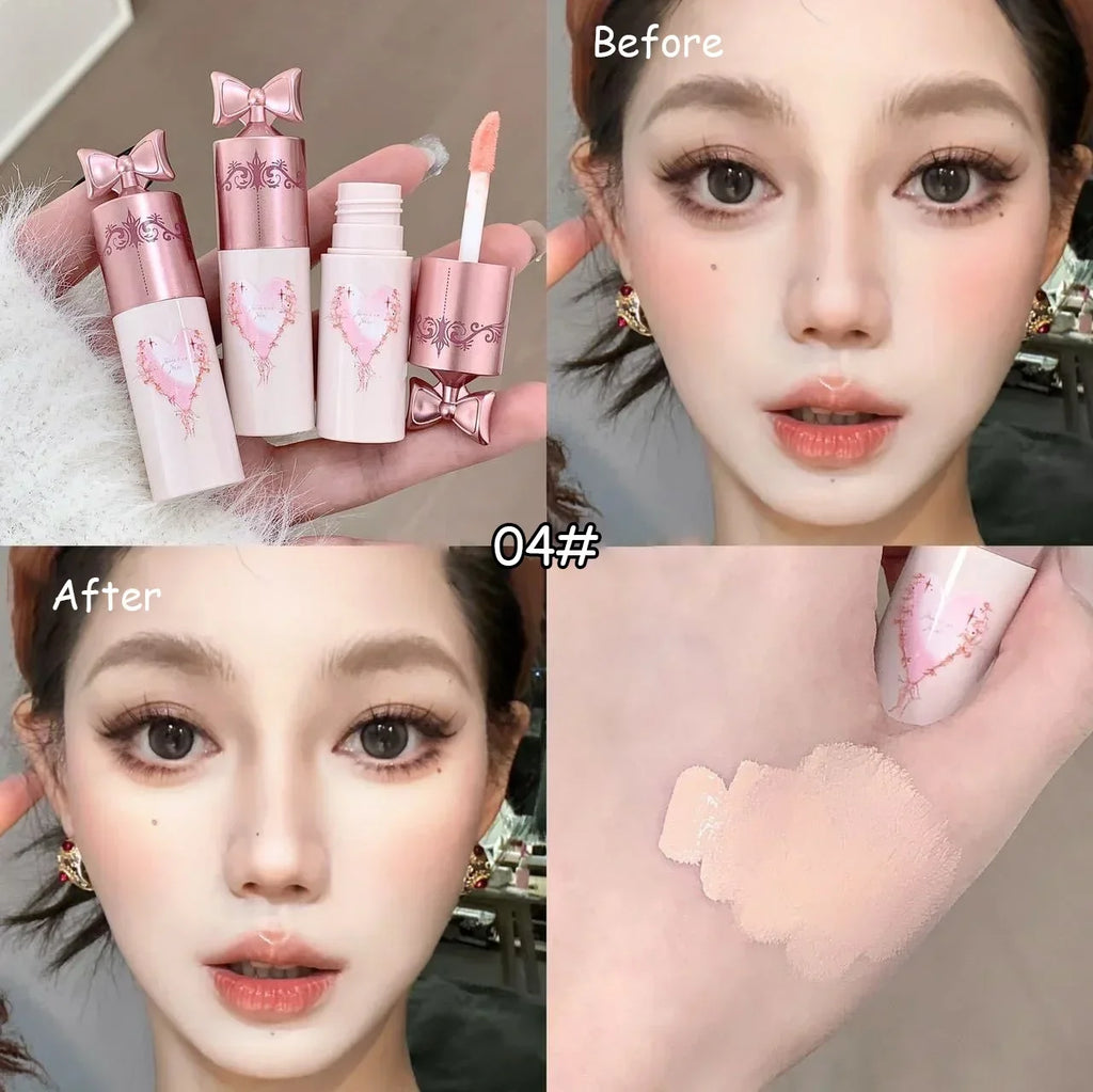 White Pink Liquid Brightening Concealer Matte Face Highlight Stick Cover Acne Spot Dark Circles Moisturizing Concealer Makeup HIP 04