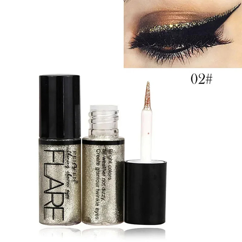 Professional Makeup Silver Rose Gold Color Liquid Glitter Eyeliner New Shiny Eye Liners for Women Eye Pigment Korean Cosmetics HIP 02
