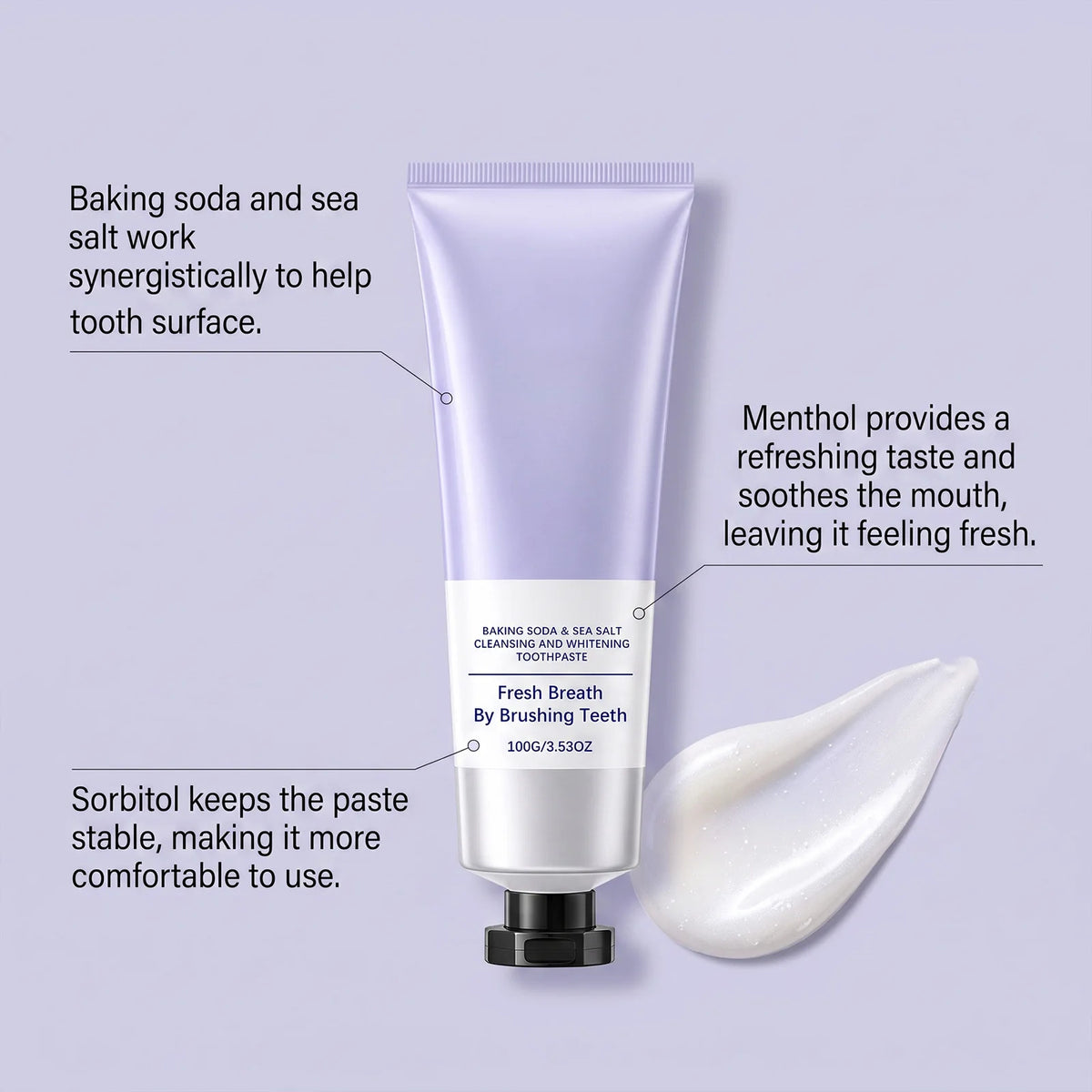 Mint Baking Soda Toothpaste – Stain Remover & Fresh Breath Whitening Toothpaste HIP