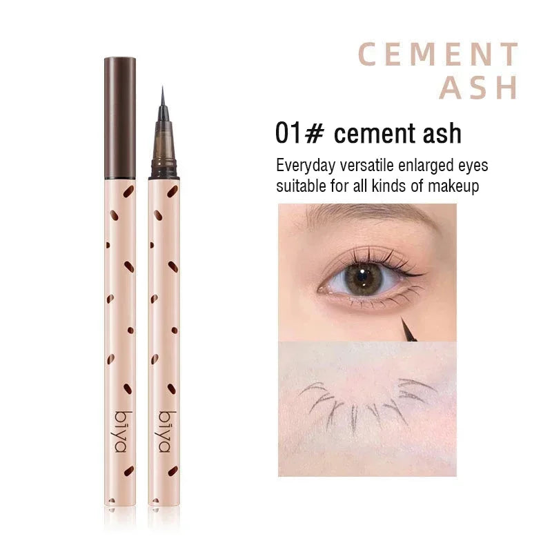 Ultra-fine Liquid Lying Silkworm Eyelash Pen Matte Brown Gray Eyeliner Highlighter Pencil Smooth Lasting Eye Shadow Stick Makeup HIP 1Cement Ash Lash Pen