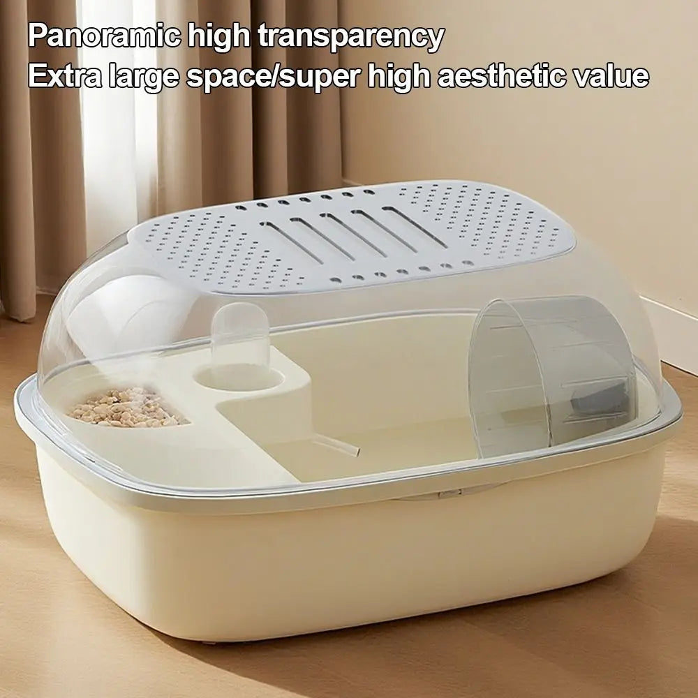Large Hamster Cage – Ventilated, Transparent & Easy Clean Small Animal Cage HIP