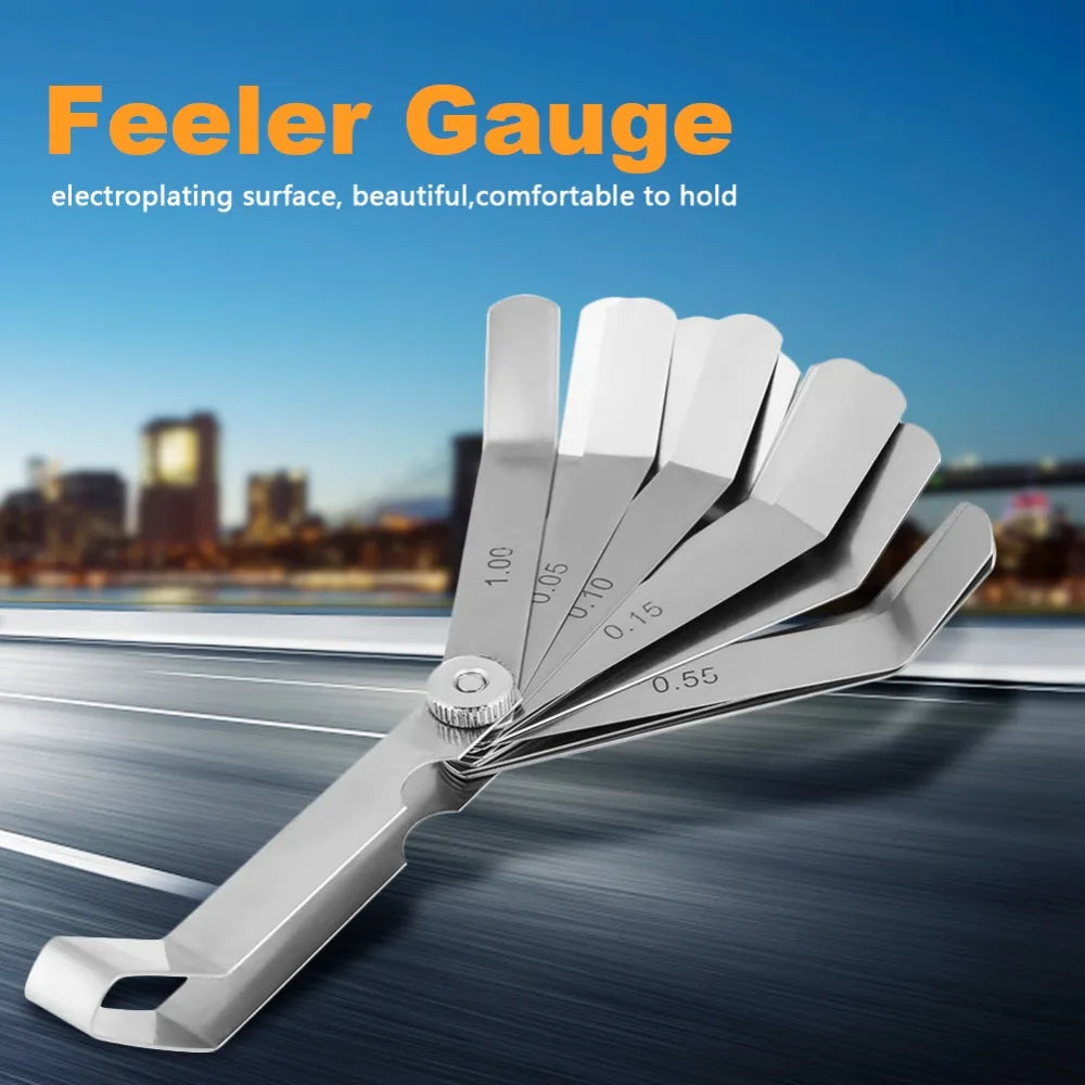 6-Blade Stainless Steel Feeler Gauge Set 0.05–1.00mm Metric Feeler Gauge Set HIP